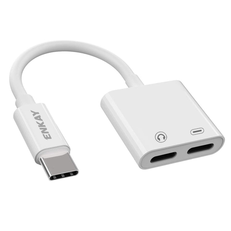 ENKAY ENK-AT105 USB-C / Type-C to Dual Type-C Headphones and Charging Adapter Data Cable