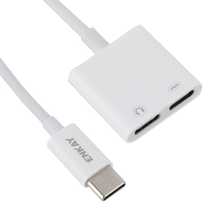 ENKAY ENK-AT105 USB-C / Type-C a Dual Type-C Auriculares y Cable de Datos del Adaptador de Carga
