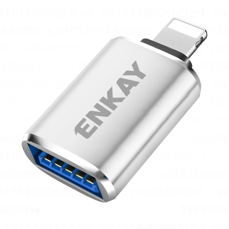 Enkay ENK-AT110 Adaptateur 8 broches mâle vers USB 3.0 femelle en alliage d'aluminium (argent)