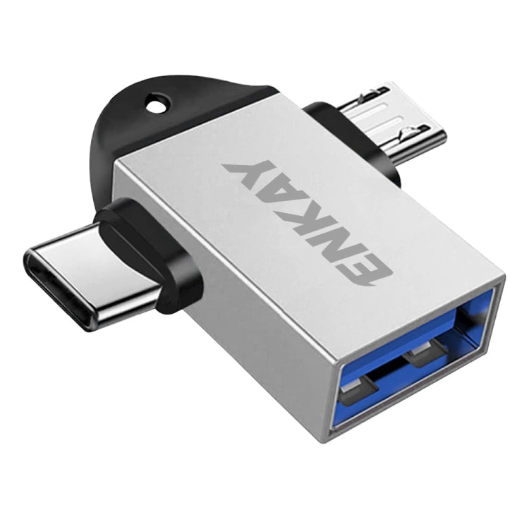 Enkay ENK-AT112 2 in 1 Type C + Micro USB to USB 3.0 ALEAY OTG OTG Adapter (Silver)