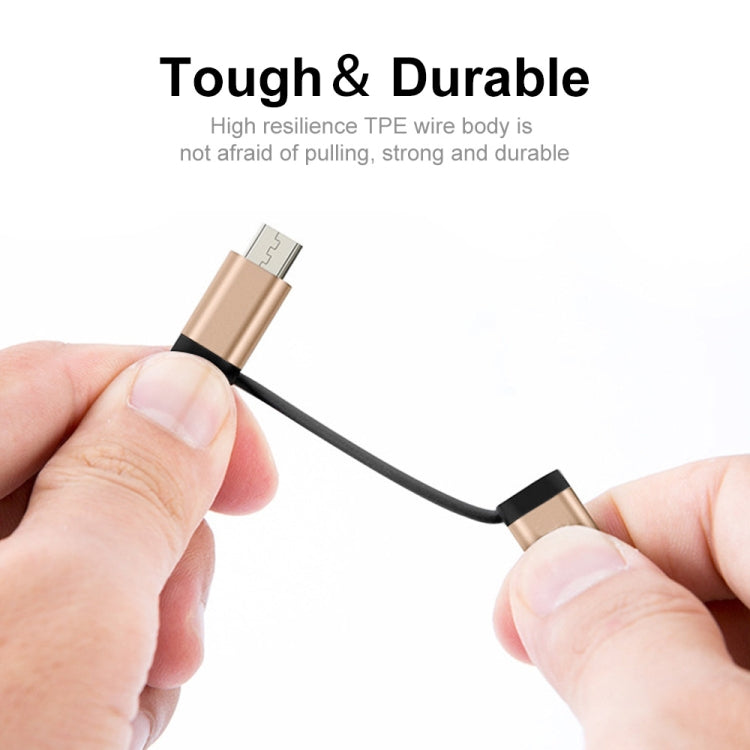 Enkay ENK-AT113 2 en 1 Type C / Micro USB vers USB 3.0 Câble adaptateur OTG tressé en nylon (Noir)