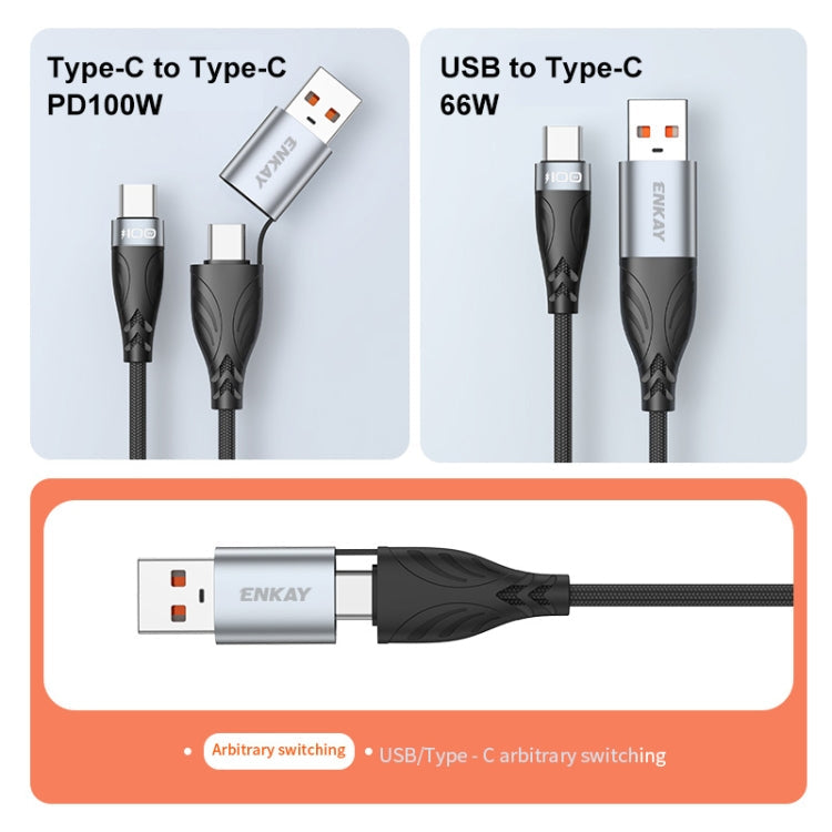 Enkay Hat Prince 1m 66W 6A Super Fast Charge Data Cable USB to