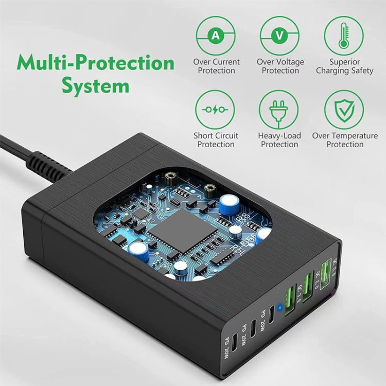 zetx-96W01A 96W PD20W x 3 + QC3.0 USB x 3 Chargeur Multifonction pour Mobile / Tablette (Prise US)