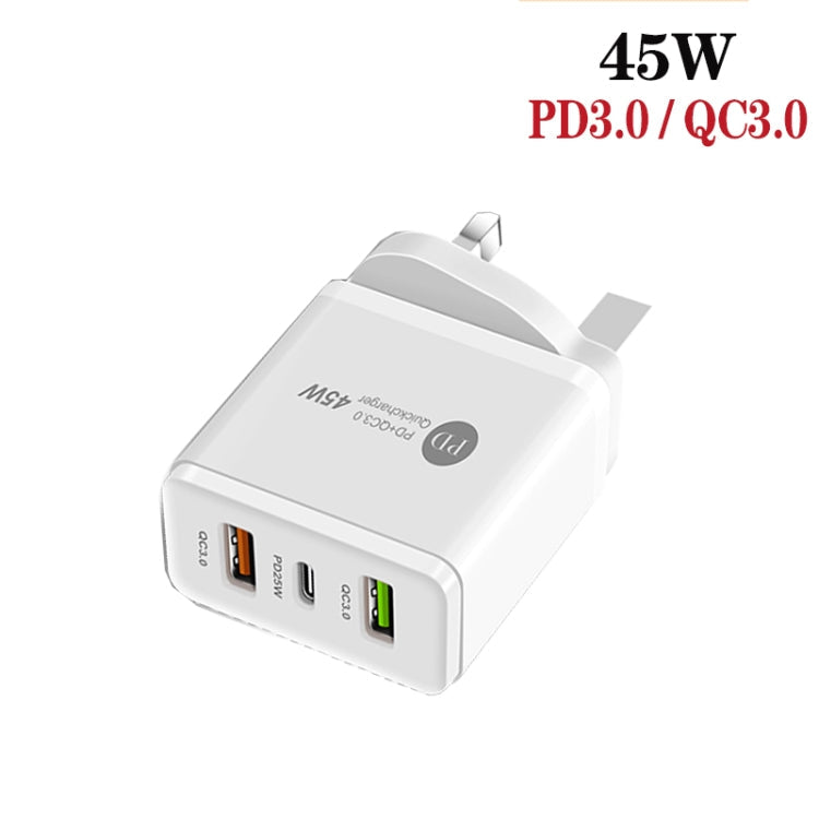 45W PD25W + 2 x chargeur USB multi-ports QC3.0 avec câble USB vers mic
