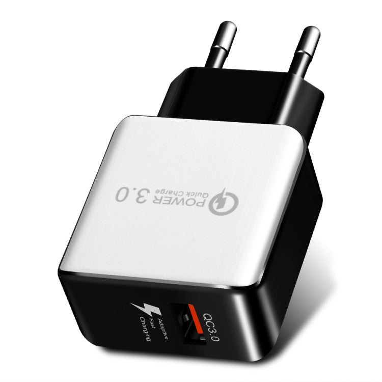 1USB QC 3.0 Câbles de dessin de chargeur rapide Prise UE (Blanc)