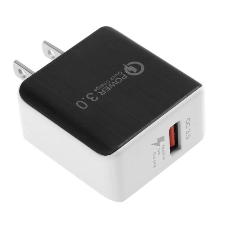 1USB QC 3.0 Câble de chargeur rapide Dessin US Plug (Noir)