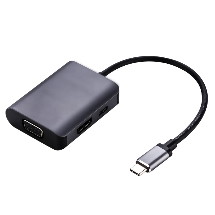 USB C Type C 3.1 to HDMI 4K 30Hz VGA 1080P 60Hz Splitter Adapter with Type C PD Charging For Laptop Macbook