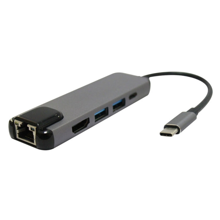 Hub USB3.1 tipo C a HDMI + Puerto Gigabit Ethernet + 2 Puertos USB3.0 + Cable adaptador PD Para Macbook Pro