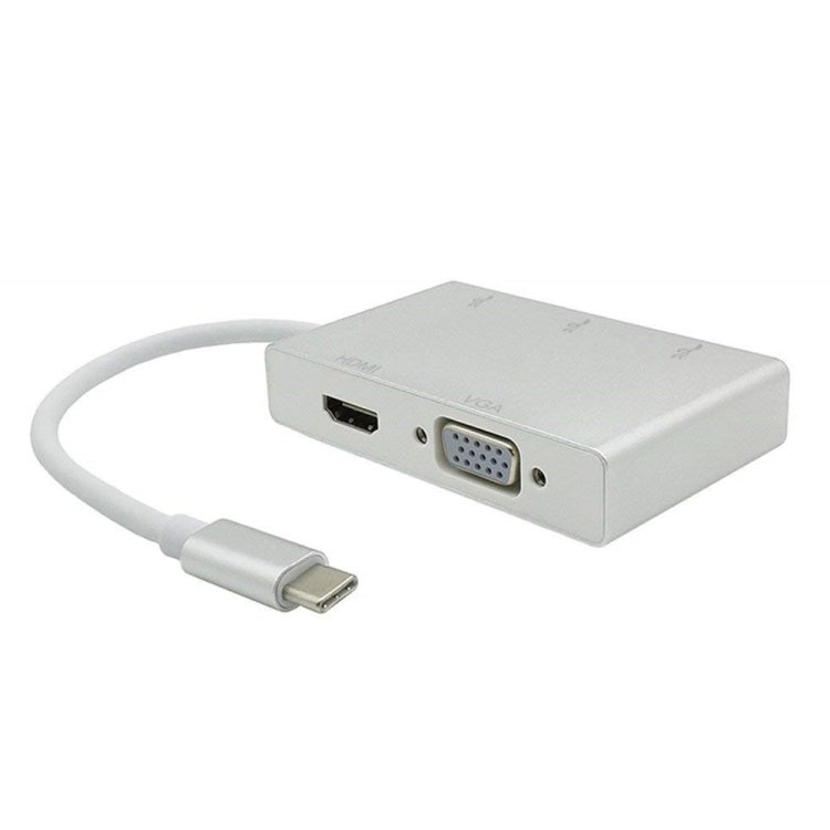 Adaptateur de concentrateur USB USB C vers HDMI VGA convertisseur USB 3.1 5 en 1 pour ordinateur portable pour MacBook ChromeBook Pixel Huawei MateBook