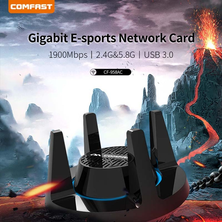Comfast CF-958AC Haute Puissance 1900Mbps Gigabit E-Sports Wifi PA Adaptateur Carte Réseau 2.4Ghz + 5.8Ghz USB 3.0 PC Lan Dongle Récepteur