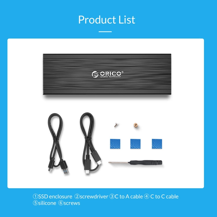 Boîtier SSD ORICO PRM2-C3 NVMe M.2 (10Gbps) Noir