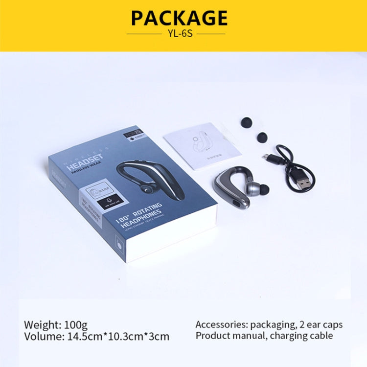 YL-6S Wireless Bluetooth Headphones Sealed in Ear Headphones with 180 Degree Free Rotation (Grey)