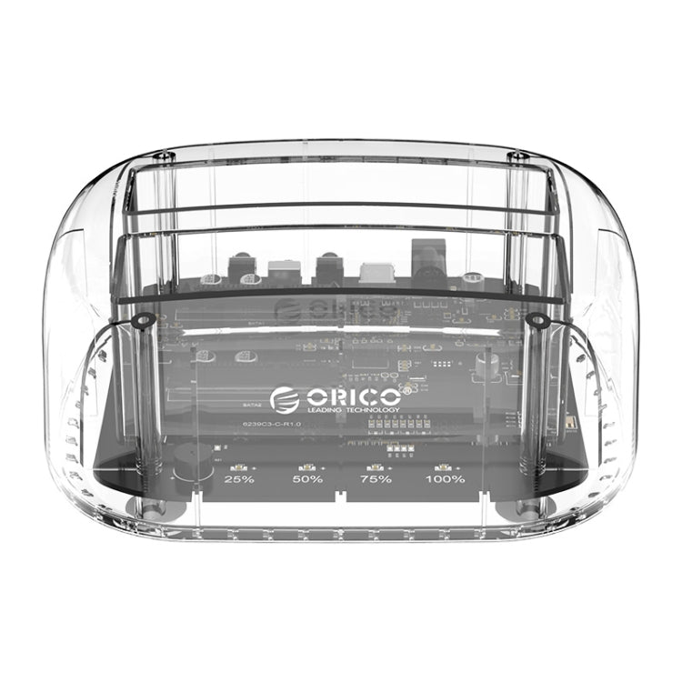 ORICO 6239U3 3.5/2.5 pouces 2 baies Transparent USB3.0 ordinaire lecture et écriture Dock de disque dur