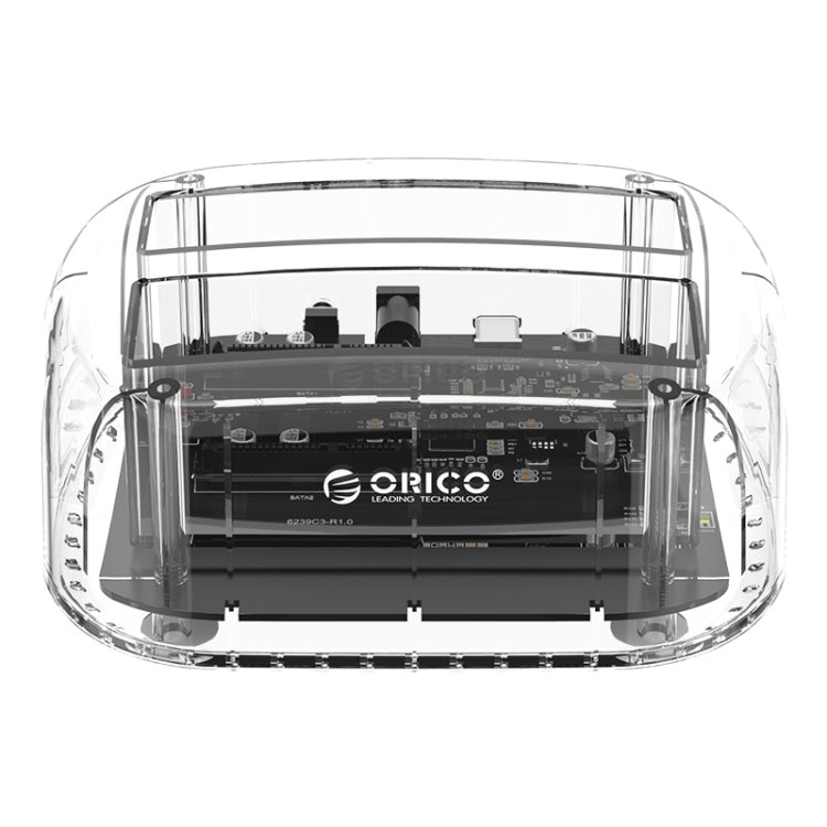 ORICO 6239C3 2.5/3.5 Inch 2-Bay Type-C Transparent Hard Drive Dock