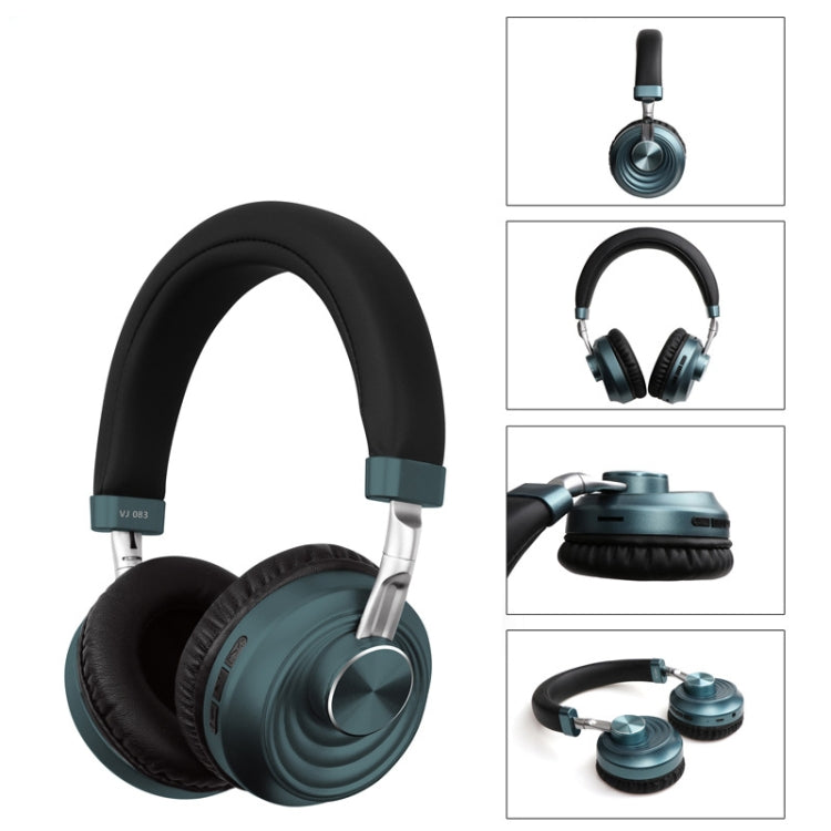 VJ083 Foldable Wireless Bluetooth Headphones Competitive Game Music Sports Plug Wireless Cartoon Headphones (Black)