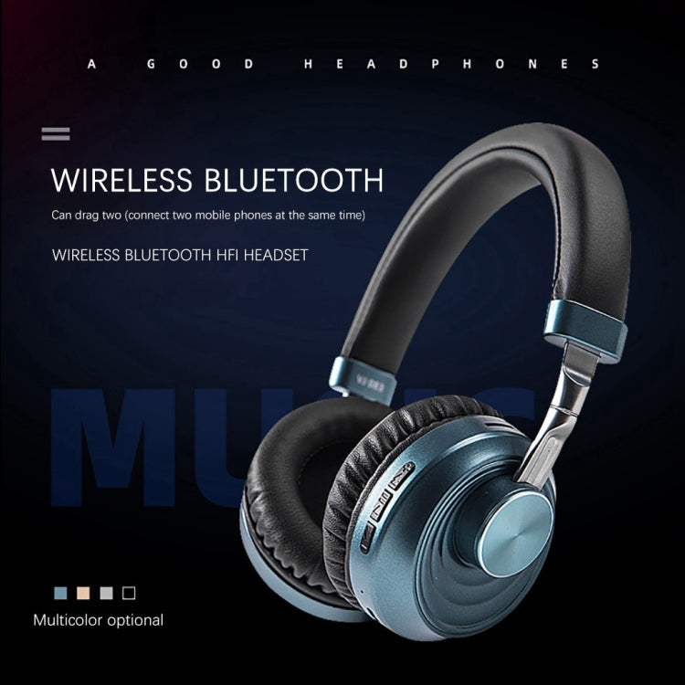 VJ083 Foldable Wireless Bluetooth Headphones Competitive Game Music Sports Plug Cartoon Wireless Headphones (Gold)