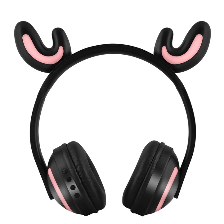 ZW19 LED 7 Colors Light Bluetooth Stereo Wireless Headphones Glowing Flashing Cat Ear Gaming Headset (Fairy Deer)