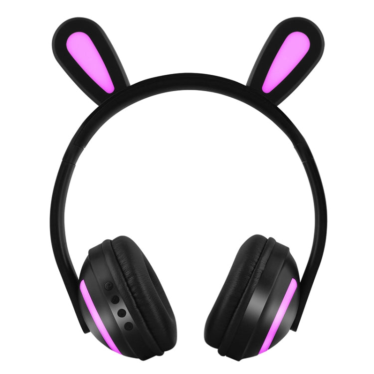 ZW19 LED 7 Colors Light Bluetooth Stereo Wireless Headphones Cat Ear Flashing Glowing Gaming Headset (Rabbit Girl)