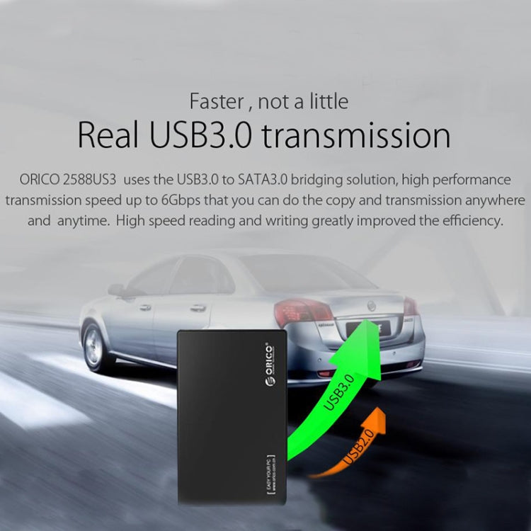 ORICO 2588US3-V1 Boîtier de disque dur USB3.0 2,5 pouces (noir)