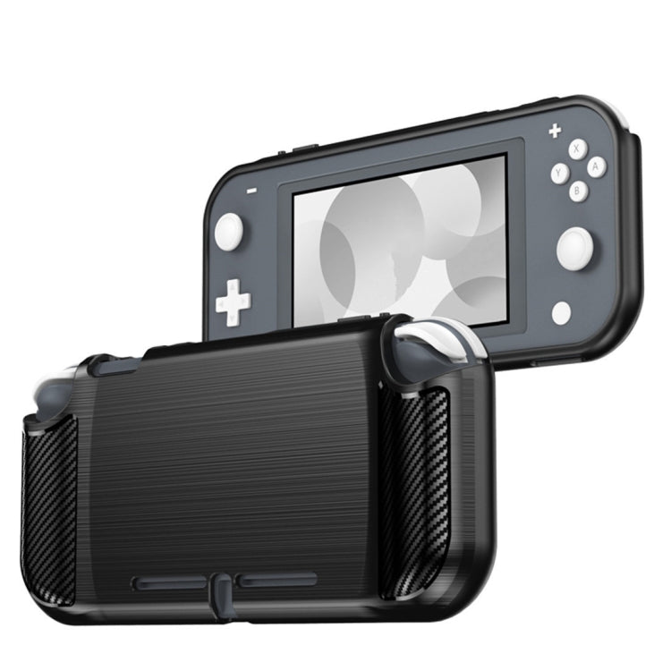 Textura cepillada Fibra de carbono TPU Case Para Nintendo Switch Lite (Rojo)