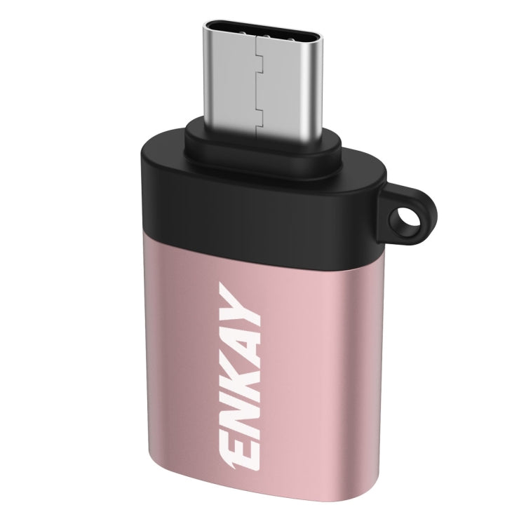 ENKAY ENK-AT101 USB-C / Type-C to USB 3.0 Aluminum Alloy OTG Data Adapter Converter (Rose Gold)