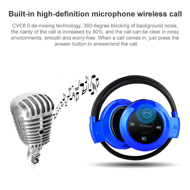 Mini-503 MP3 Player Casque Bluetooth Prend en charge la radio FM et la carte TF de 32 Go