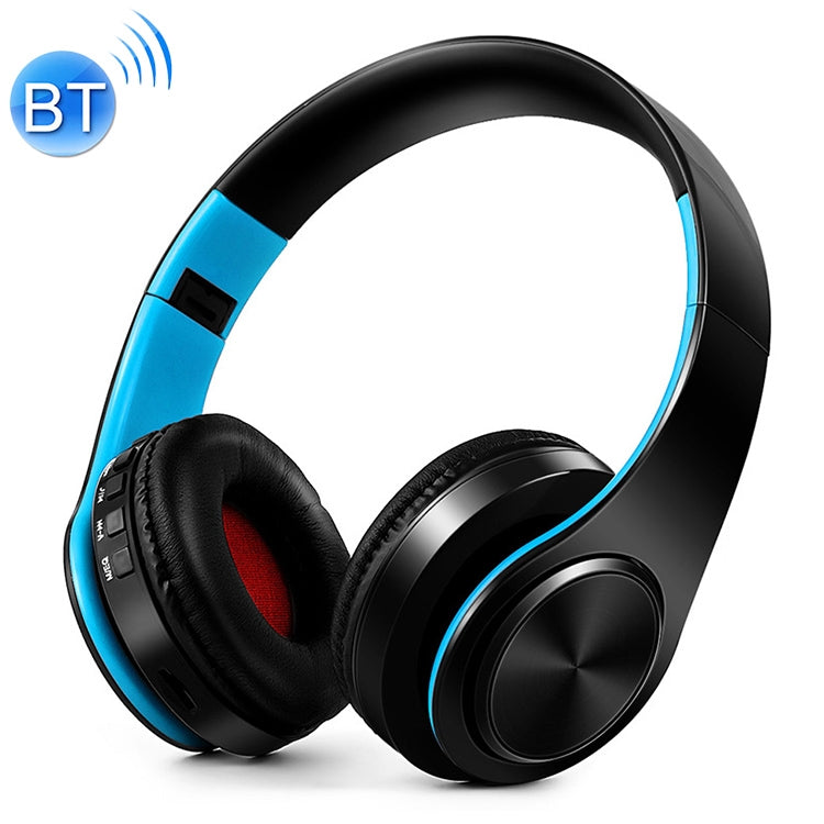B7 Wireless Bluetooth Headphones Foldable Headphones Adjustable Headphones with Mic (Black Blue)
