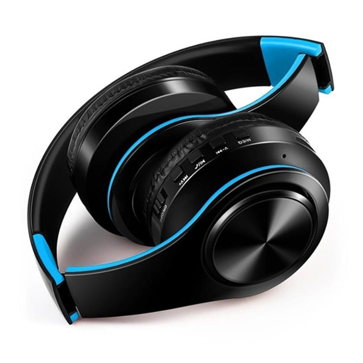 Casque Bluetooth sans fil B7 Casque pliable Casque réglable avec micro (noir bleu)