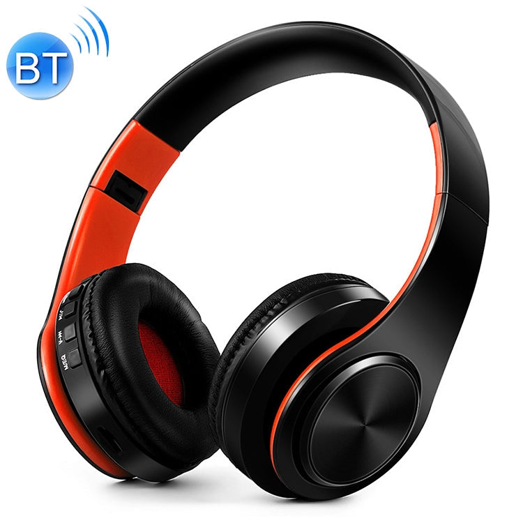 B7 Wireless Bluetooth Headphones Foldable Headphones Adjustable Headphones with Mic (Black Red)
