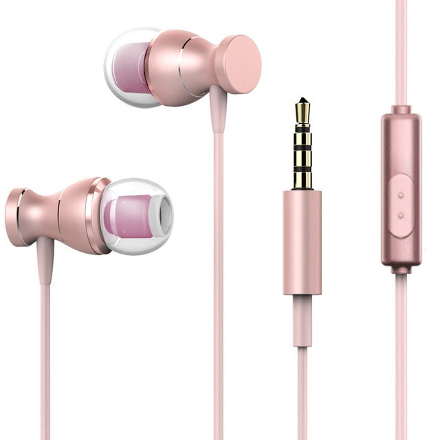 Sport Headphones with 3.5mm Jack Stereo Headphones Sweatproof Strong Bass Magnets Music Headset with Mic for iPhone Samsung