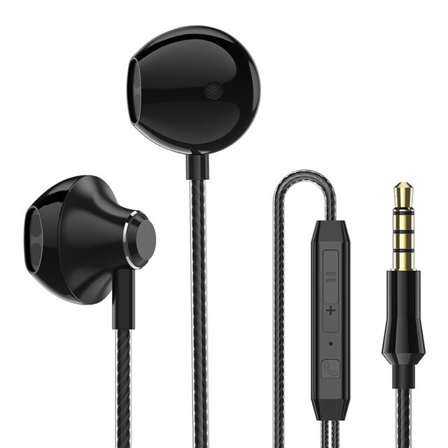 PTM D31 Hands Call Stereo Bass Headphones with Mic for Samsung/Xiaomi Phones (Black)
