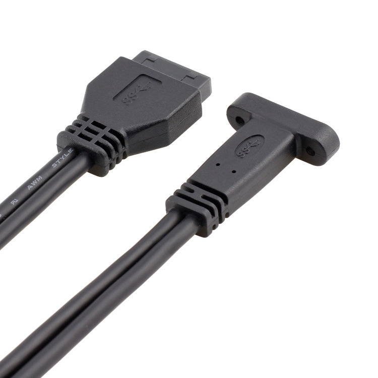 50CM USB3.0 20P vers USB Type-C Châssis de carte mère PCI Bit Baffle Cable