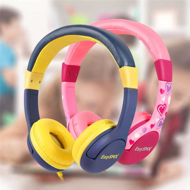 EasySMX Kids Headphones KM-666 Headset Headset with 80-85dB Child Safe Volume Headset for Xiaomi/iPhone/iPad Smartphone (KM-666 Yellow)