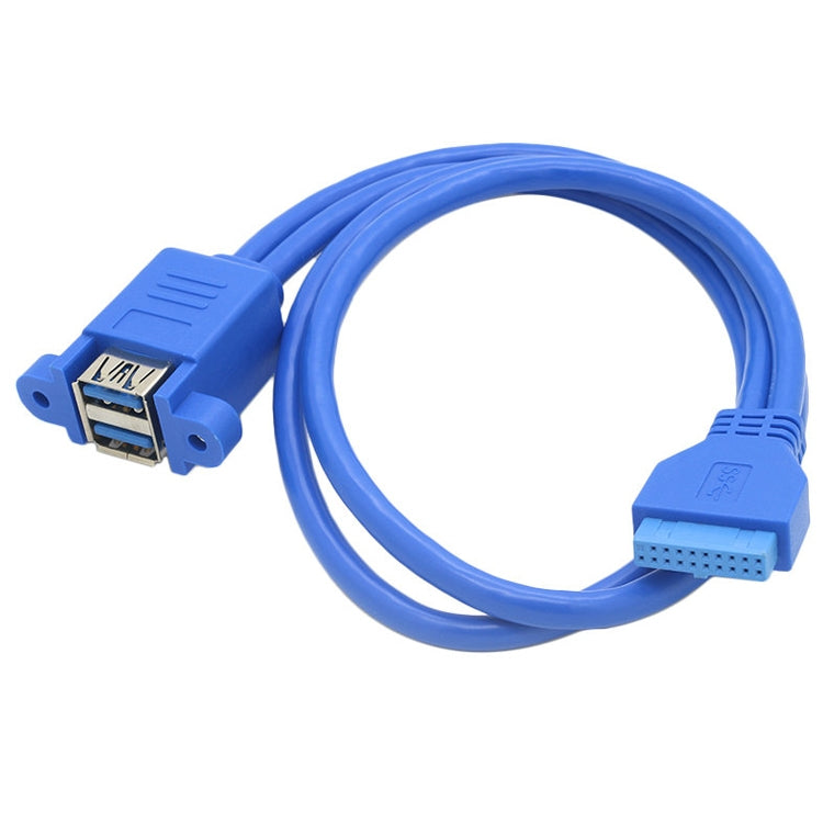 Placa Base Cable de extensión Doble USB3.0 de 20 pines con Cable deflector de oído