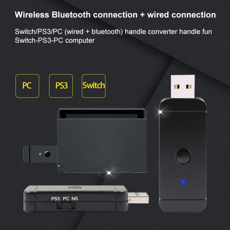 Adaptador de convertidor de gamepad de Bluetooth Inalámbrico JYS-130 Para PS3 / Switch / PC