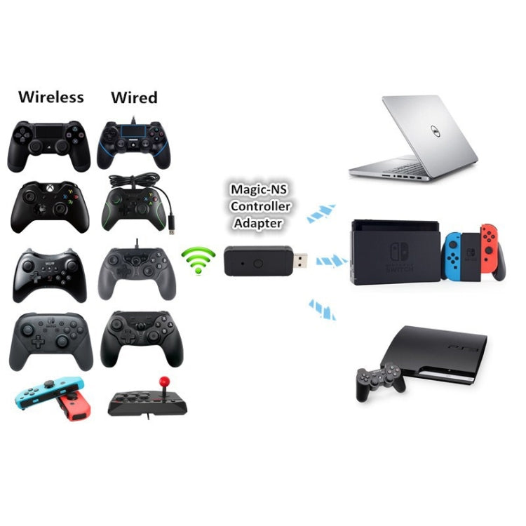 Adaptador de convertidor de gamepad de Bluetooth Inalámbrico JYS-130 Para PS3 / Switch / PC