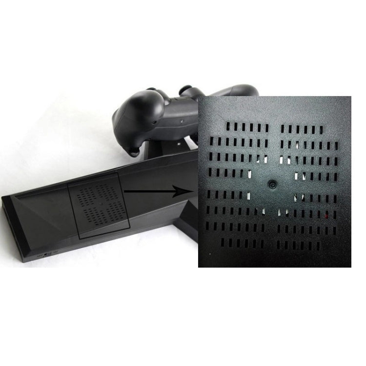 Radiateur de console de jeu et station de chargement à double poignée pour PS4 / PS4 Slim (noir)