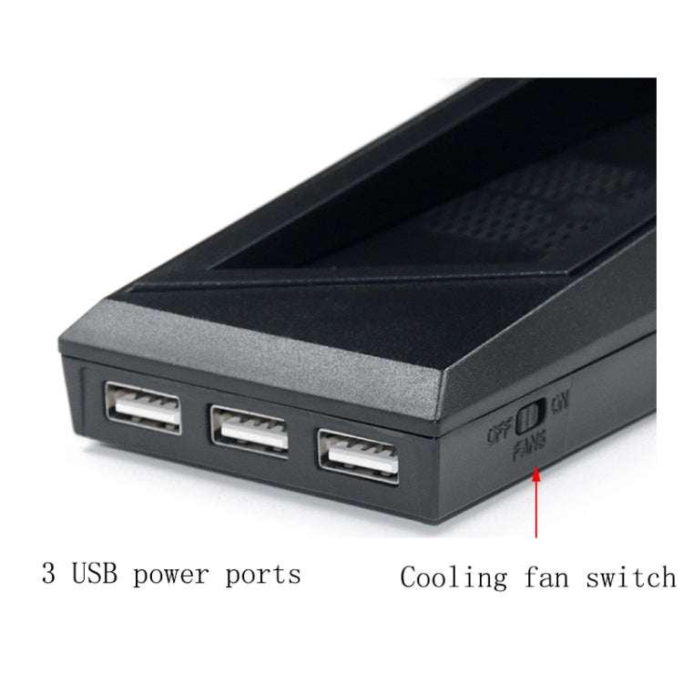 Radiador de la Consola de Juegos y Base de Carga de mango Dual Para PS4 / PS4 Slim (Negro)