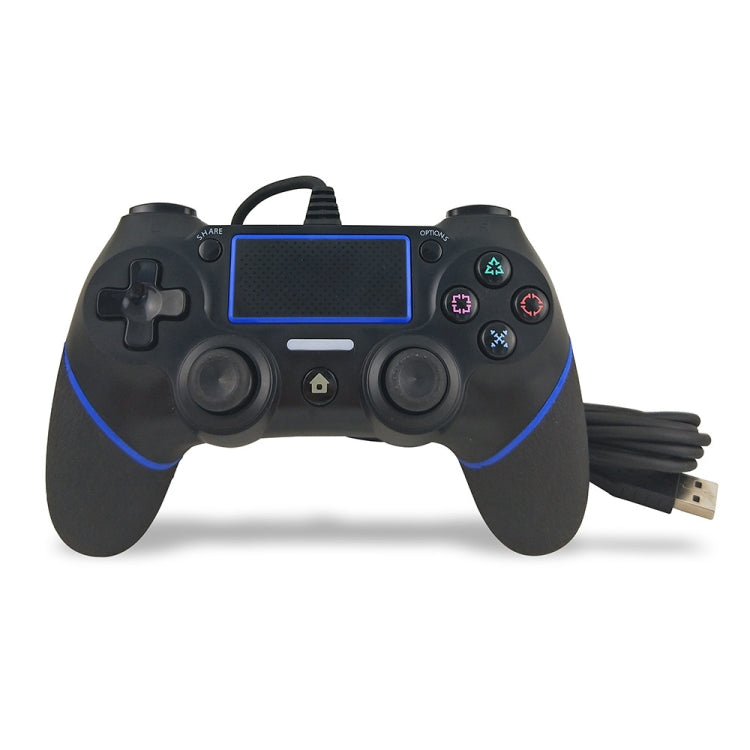 Pour câble de contrôleur de jeu à poignée filaire PS4 (bleu noir)