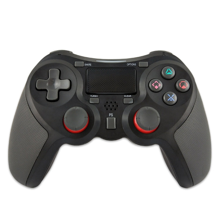 Poignée Bluetooth de contrôleur de jeu sans fil en caoutchouc pour hôte PS4 (noir B)
