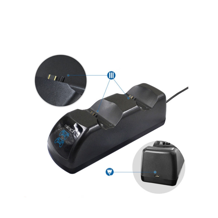 CHARGEUR Dual USB Dual Station AVEC INDICATEUR LED pour Manette sans fil PS4 (Noir)