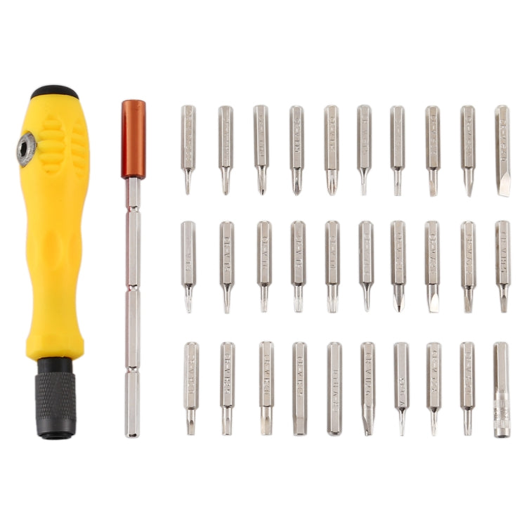 CRV 32 in 1 Steel Mobile Phone Disassembly Repair Tool Multifunction Combination Screwdriver Set (Yellow)