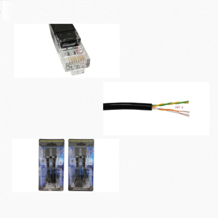 2 Sets Upoe Breakout Cable RJ45 Network Signal Splitter Style: U-02 3 Crystal Heads + 1 Female