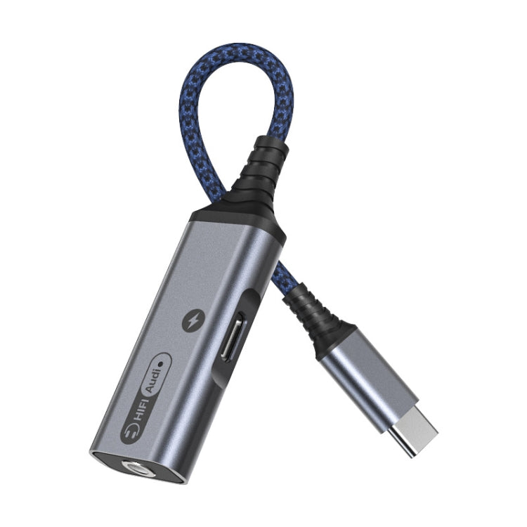 Câble adaptateur MH339A Type-C / USB-C Câble de charge audio en direct pour téléphone portable (gris)