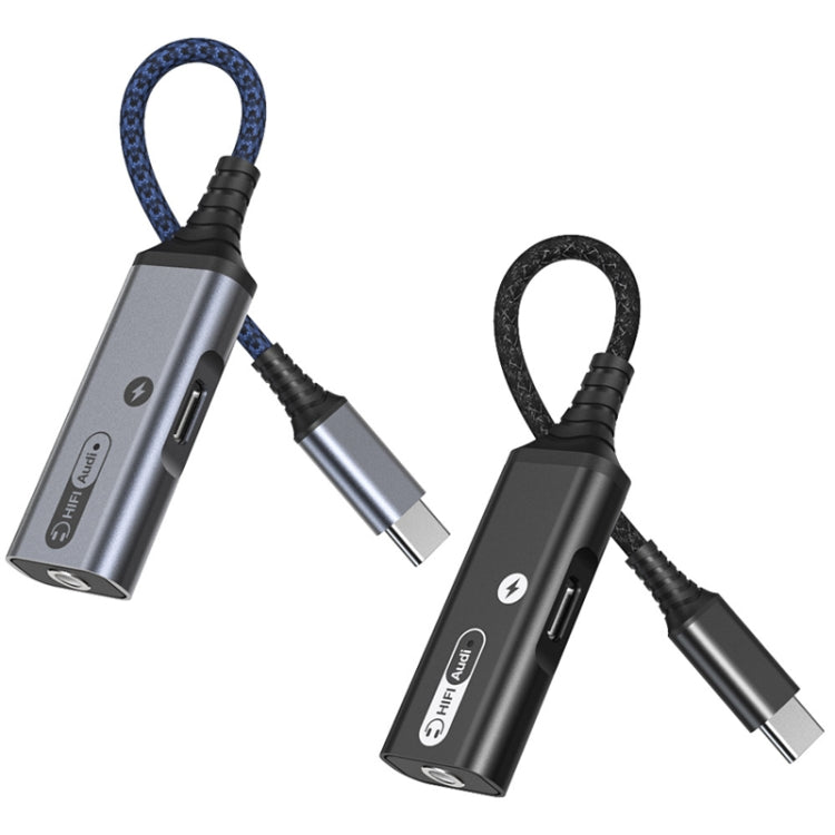 Câble adaptateur MH339A Type-C / USB-C Câble de charge audio en direct pour téléphone portable (gris)