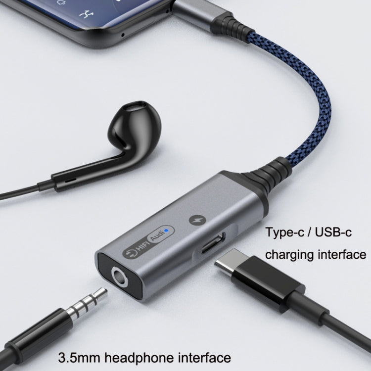 MH339A Tipo-C / USB-C Cable Adaptador Teléfono Móvil Cable de Carga de Audio en Vivo (Gris)