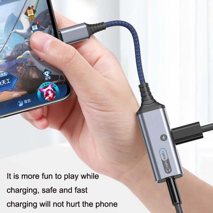 Câble adaptateur MH339A Type-C / USB-C Câble de charge audio en direct pour téléphone portable (noir)