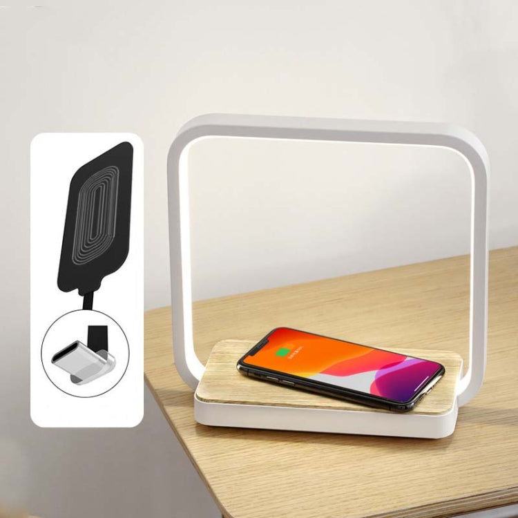 Smart Home QI Mobile Phone Wireless Charger with Induction Bedside Lamp (Light + Type-C Magic Sticker) (Light + Type-C Magic Sticker)