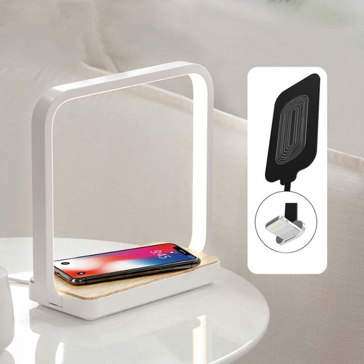 Induction Bedside Lamp Smart Home QI Mobile Phone Wireless Charger (Light + 8Pin Magic Sticker) (Light + 8Pin Magic Sticker)