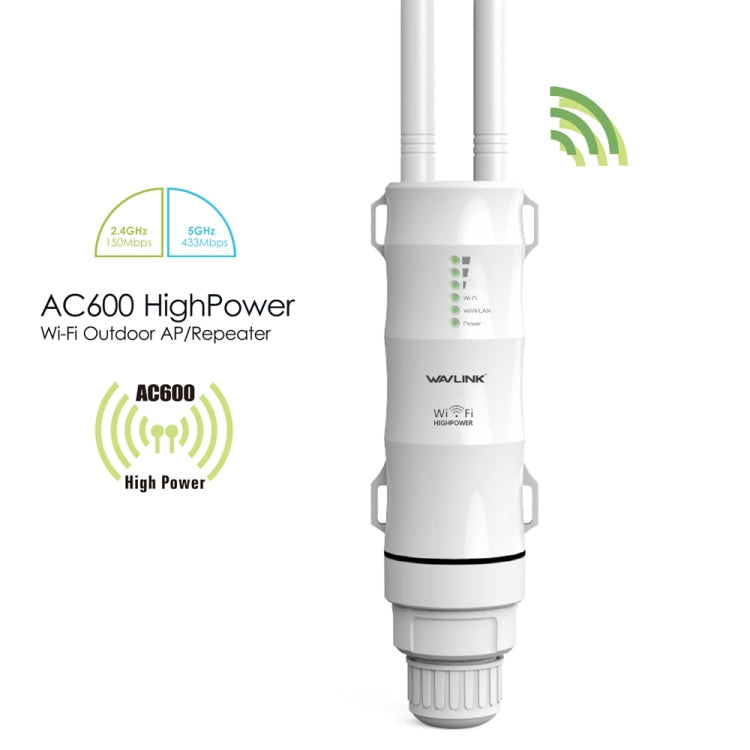 WAVLINK AC600 AP 2.4G/5G High Power Outdoor Dual Frequency Repeater In Type: EU Plug